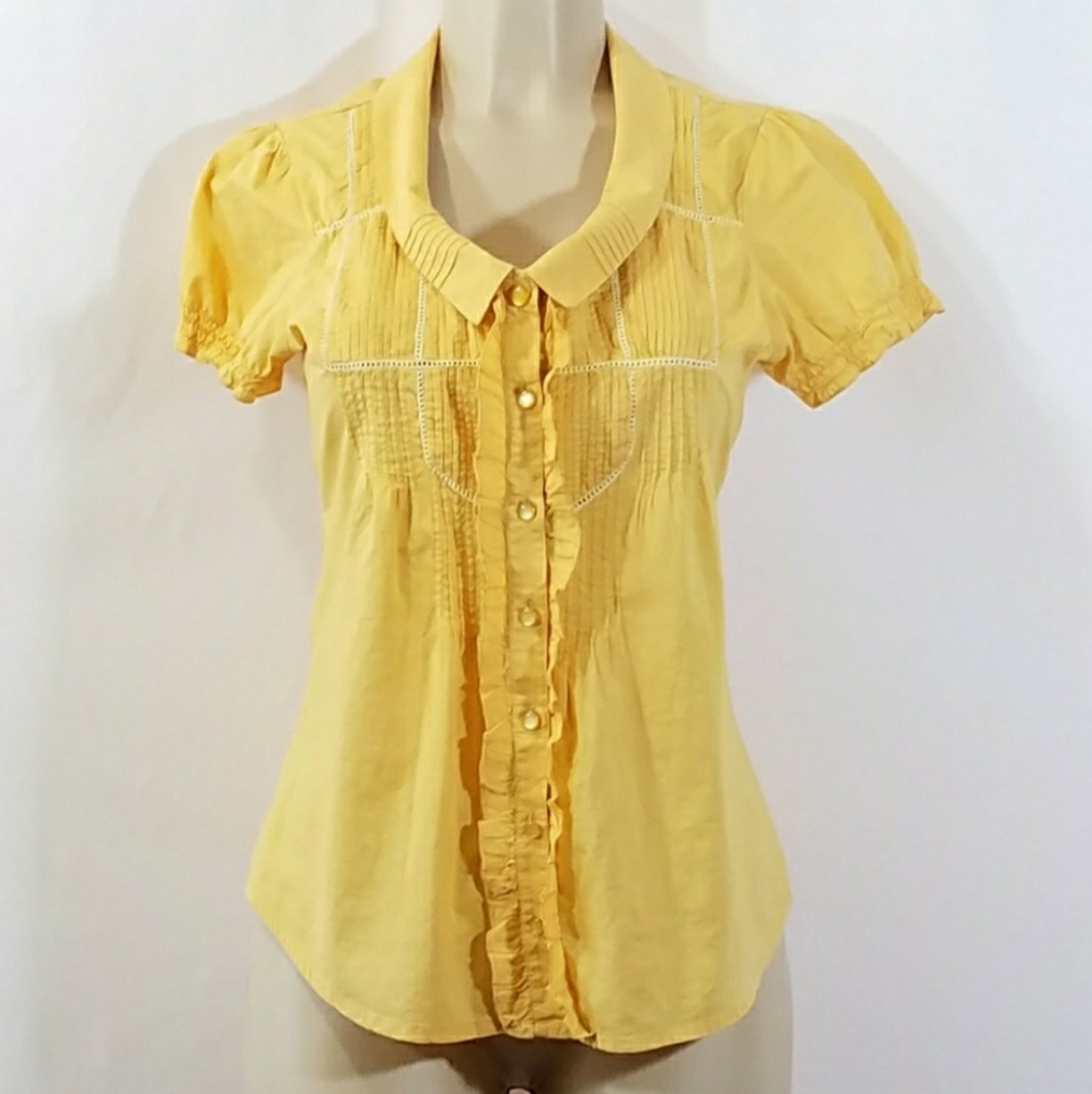 Charlotte Russe Pleateded Cotton Blouse